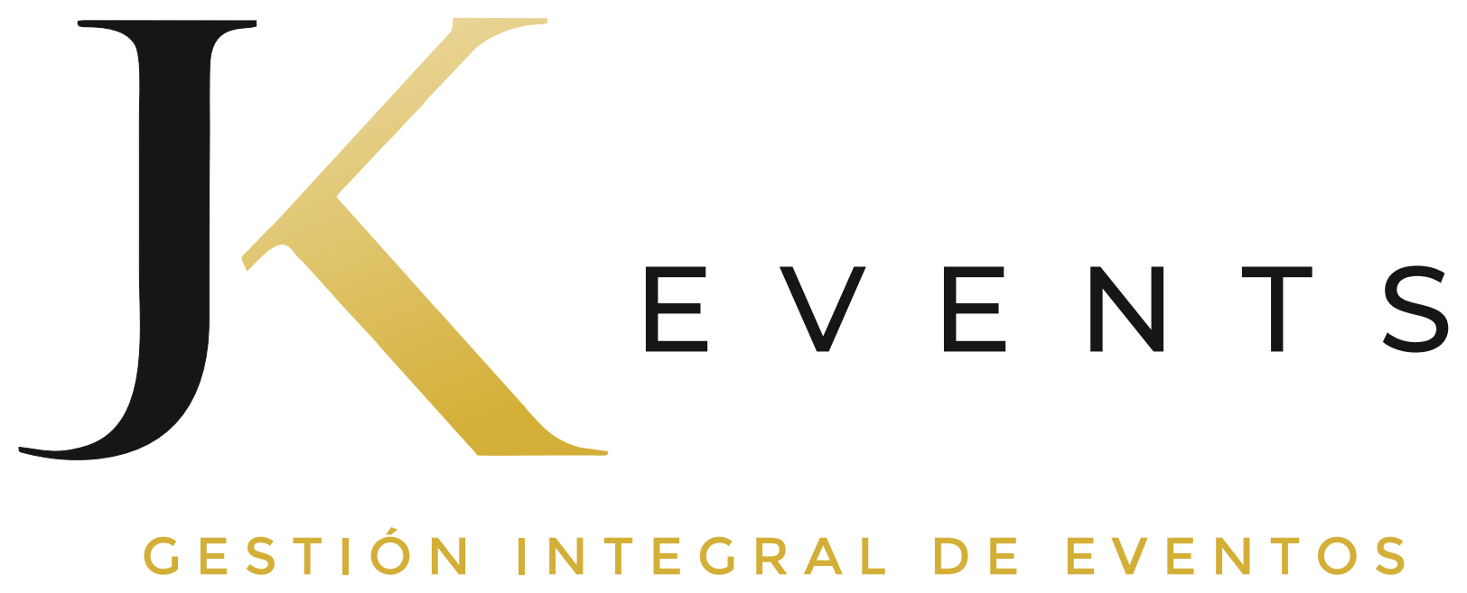 Logo oficial JK EVENTS, negro y dorado